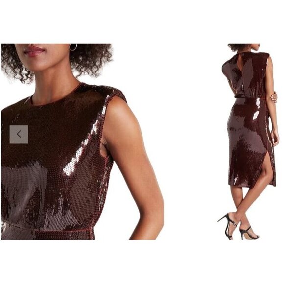 Elegant Sequin Brown Dress - Picture 4 of 12